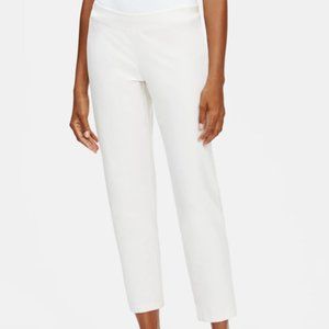 Eileen Fisher Washable Stretch Crepe Slim Ankle Pant, Bone, Petite Small